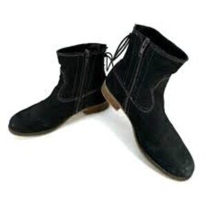 Josef Seibel Sienna 1 Black Leather Lace Back Boot Size 7.5 Western Boho